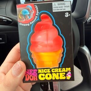 Orange NeeDoh Nice Cream Cone Ice Cream Swirl Squishy Toy Nee Doh Stress Ball